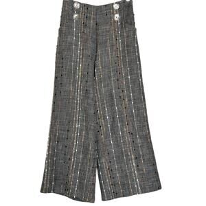 Anthropologie Eva Franco Wide Leg Pants Gray High-Rise Women's Small
